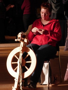 Spinning on a spinning wheel