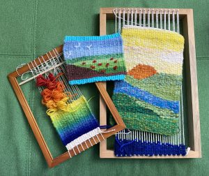 Wool Tapestries on small frame looms